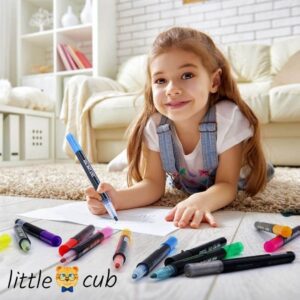kid writing with little cub pen