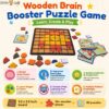 Wooden Puzzle Board 9.5 inches and 92 Puzzle pieces and 20 cards