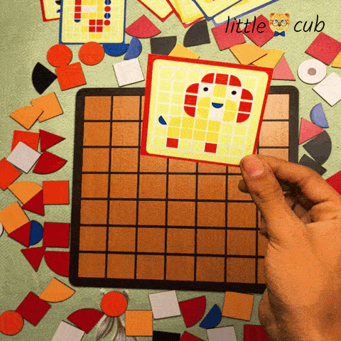 wooden puzzle dog gif
